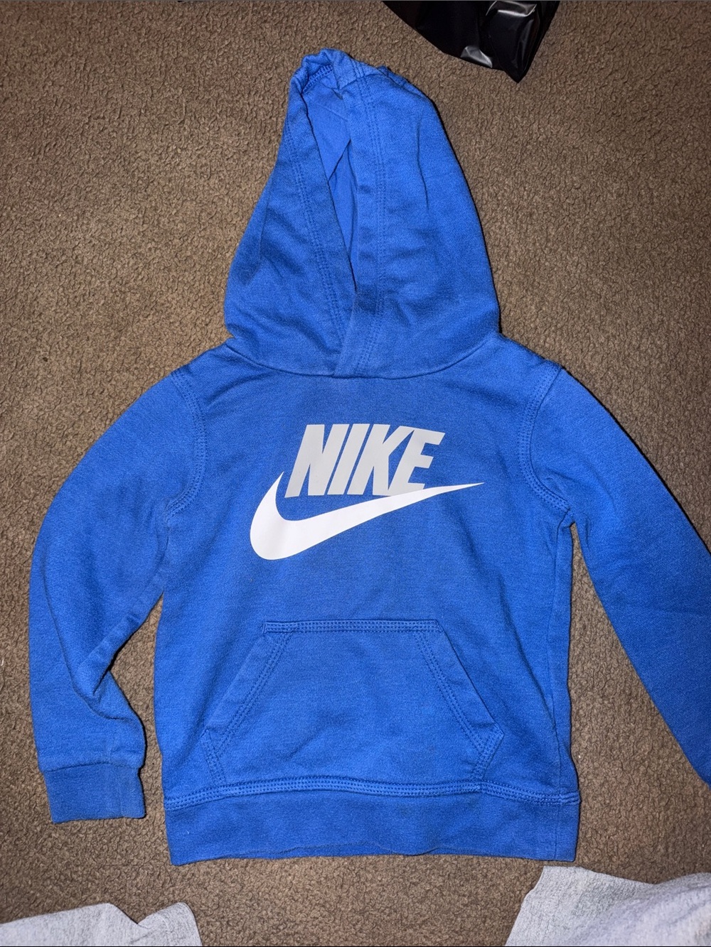 Nike Kids Royal Blue Hoodie with White Logo
